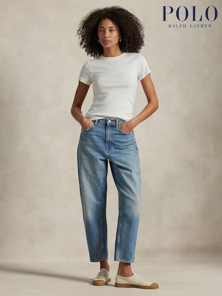 Polo Ralph Lauren Blue Barrel Leg Ankle Jeans (W23690) | €285