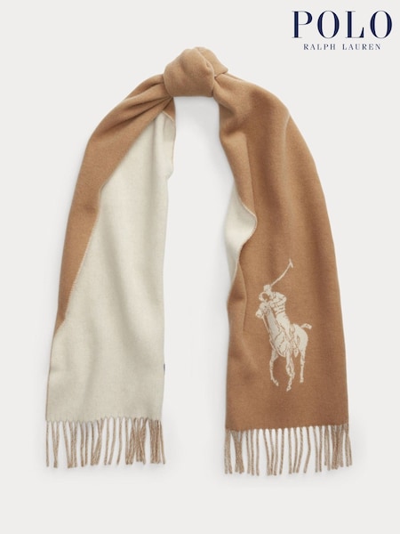 Polo Ralph Lauren Cream Polo Oblong Scarf (W23712) | €185