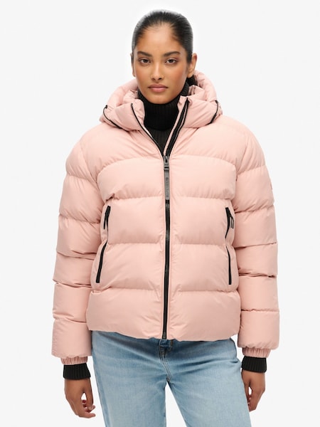 Superdry Pink Hooded Sports Puffer Jacket (W23787) | €121