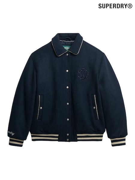 Azul - Superdry Country Club Wool Bomber Jacket (W23792) | R$ 1.185