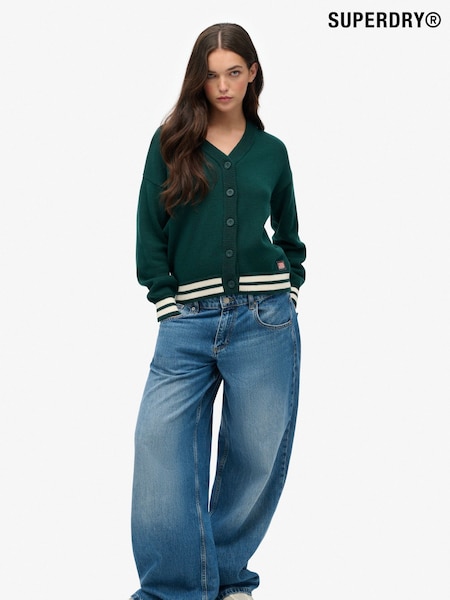 Superdry Green Slouchy Knitted Cardigan (W23824) | 247 QAR