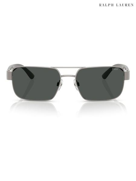 Ralph Lauren Grey Polo Rectangle Sunglasses (W23833) | €173