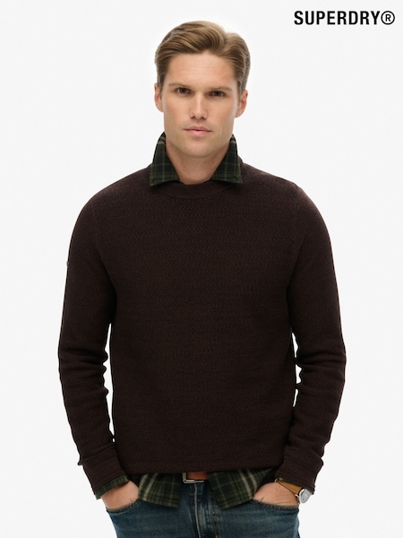 Superdry Brown Light Weight Cotton Texture Jumper (W23850) | €80