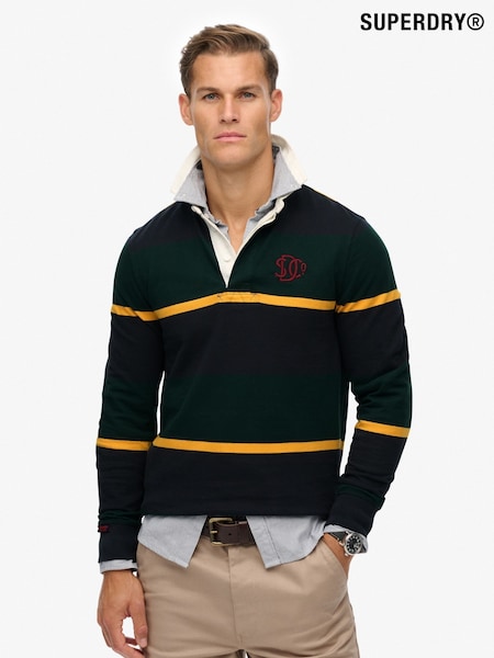 Superdry Green Vintage Athletic Stripe Rugby Top (W23865) | €72
