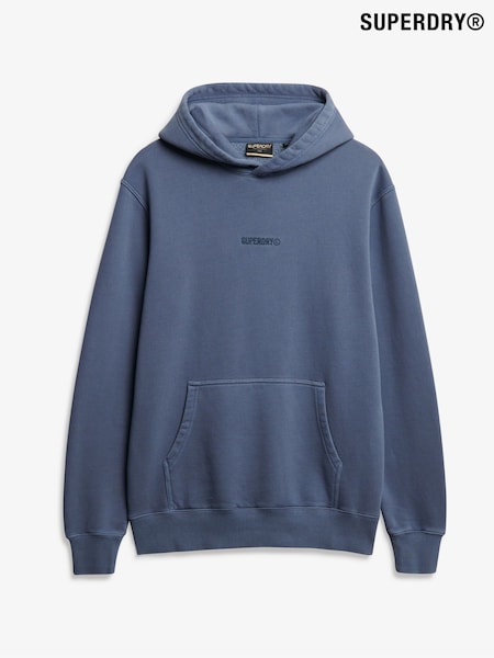 Azul - Superdry Micro Logo Hoodie (W23878) | R$ 545