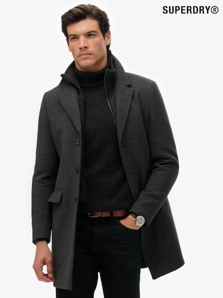 Superdry Grey Tailored 2-In-1 Town Coat (W23898) | €268