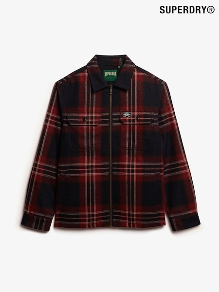 Superdry Red Wool Miller Zip Overshirt (W23900) | R$ 790