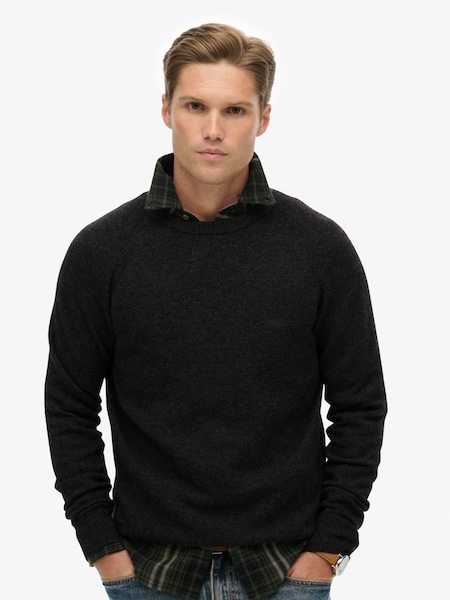 Superdry Midnight Charcoal Marl Wool Blend Jumper (W23906) | R$ 445