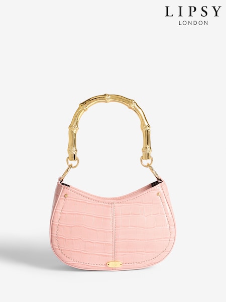 Рожевий - Lipsy Mini Top Handle Bag with Bamboo Style Handle (W23942) | 1 923 грн