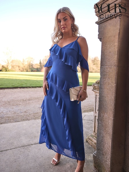 Yours Curve London Ruffle Cold Shoulder Cami Dress (W23943) | €90
