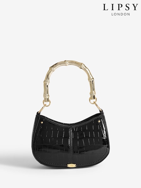 Чорний - Lipsy Mini Top Handle Bag with Bamboo Style Handle (W23947) | 1 923 грн