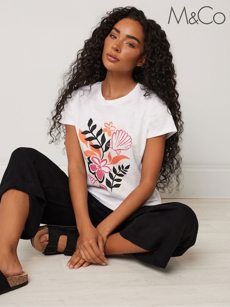 M&Co Petite Crew Neck 100% Cotton T-Shirt (W24021) | 28 €