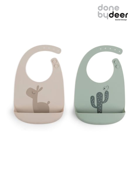 Done by Deer 2 Pack Natural Silicone Ozzo Bibs (W24054) | €28