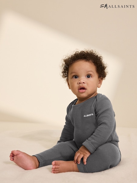 smALLSAINTS Charcoal Grey Textured Bodysuit and Trousers Baby Boys Set (W24172) | €32 - €34