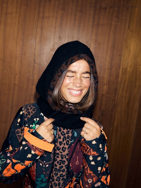 Never Fully Dressed Black Leopard Hood Hat (W24226) | €31.50