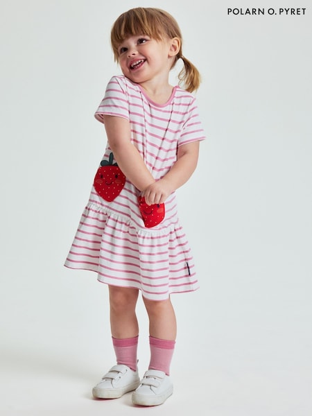 Polarn O Pyret White Striped Tiered Dress (W24241) | AED163