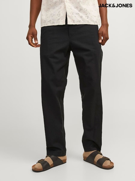 JACK & JONES Black Regular Fit Chino Trousers (W24329) | R$ 395