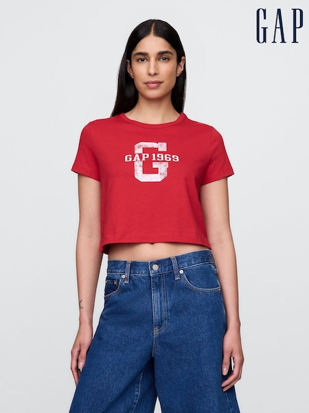 Gap Red VintageSoft Cropped T-Shirt (W24377) | €17