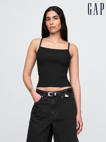 Gap Black Cropped Rib Vest (W24385) | €35
