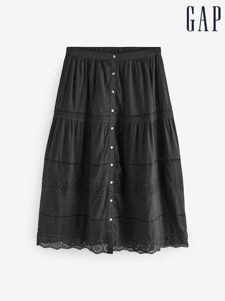 Musta - Gap Tiered Lace Trim Maxi Skirt (W24420) | €134