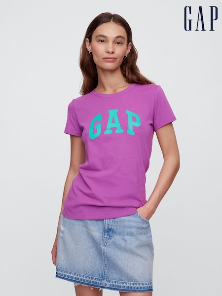 Violet - Tricou cu logo gap și logo Mânecă scurtă Tricou la baza gâtului (W24430) | 104 LEI