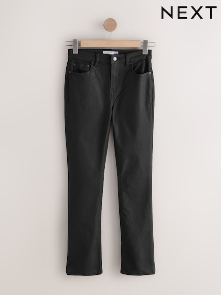 Black Hourglass Coated Denim Bootcut Jeans (W24493) | €32