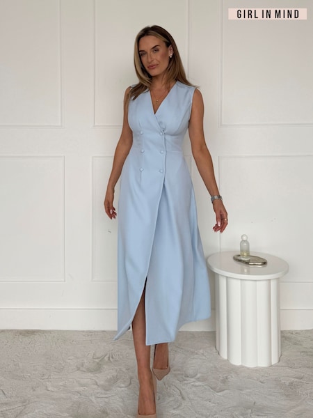 Girl In Mind Blue Hazel Tailored Sleevless Midi Dress (W24518) | 3,124 UAH