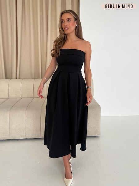 Girl In Mind Black Danni Strapless Bandeau Midi Dress (W24520) | € 81