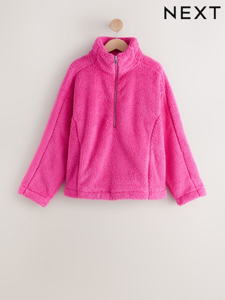 Bright Pink Borg Half Zip Fleece (W24533) | € 41