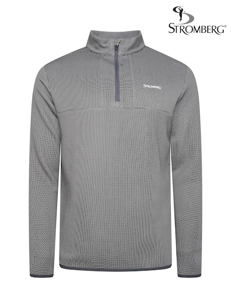 Stromberg Mens Grey Meltham Half Zip Golf Mid Layer Sweat Top (W24546) | €51