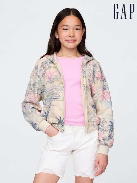Gap Relaxed Cropped Zip Hoodie (4-13yrs) (W24600) | €33