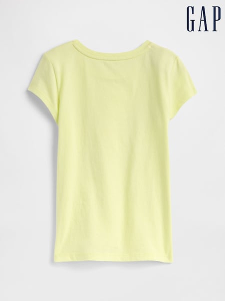 Gap Yellow Butterfly Graphic Short Sleeve Crew Neck T-Shirt (4-13yrs) (W24606) | €14