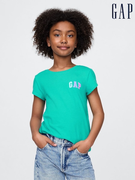 Verde - Gap Logo Short Sleeve Graphic T-Shirt (4-13yrs) (W24608) | 74 LEI