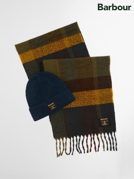Barbour® Green Westerdale Beanie Hat & Scarf Gift Box Set (W24624) | €77