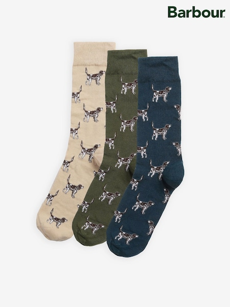Barbour® Blue Pointer Dog 3 Pack Socks Gift Box Set (W24657) | €37