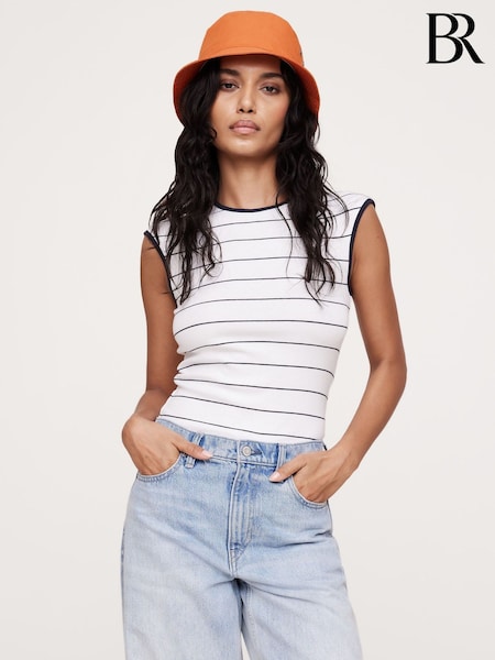 Banana Republic Ribbed Cap-Sleeve T-Shirt (W24675) | €32