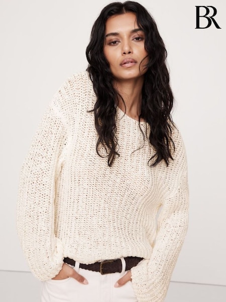 Valkoinen - Banana Republic Oversized Scoop-Back Jumper (W24680) | €110