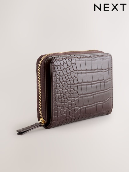 Chocolate Brown Midi Zip Around Purse (W24748) | €20