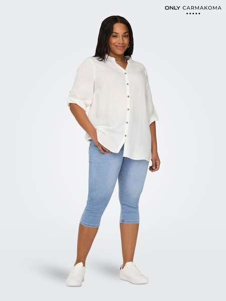 ONLY Curve Blue Denim Capri Jeans (W24934) | €46