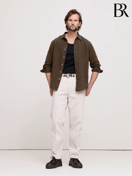 Banana Republic Brown Standard-Fit Linen Shirt (W24993) | €114