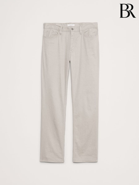 Banana Republic Cream Straight Linen-Cotton Traveler Trousers (W25000) | €179