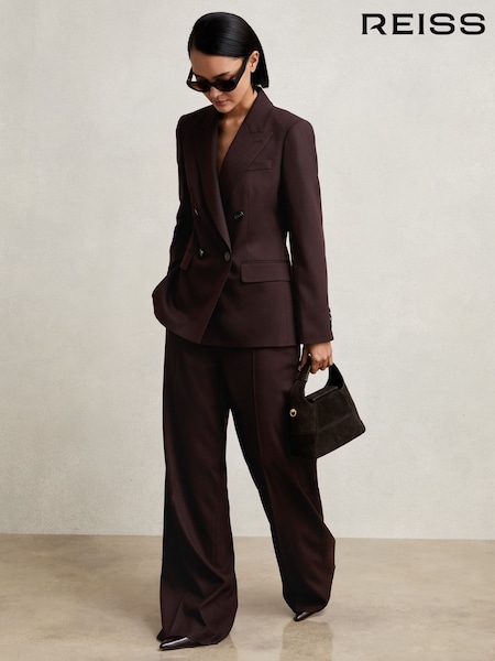 Vişinu - Reiss Solene Wool Blend Wide Leg Suit Trousers (W25009) | 1,403 LEI