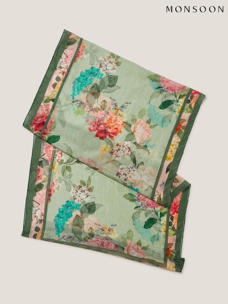 Monsoon Elinora Floral Print Silk Scarf (W25037) | kr740