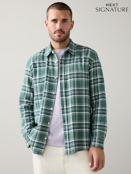 ألوان معدنية - Signature Long Sleeve Check Shirt (W25058) | ‏197 د.إ.‏