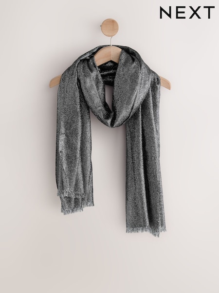 Black Sparkle Lightweight Scarf (W25086) | 72 QAR
