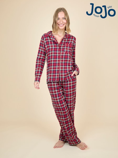 JoJo Maman Bébé Red Womens Classic Check Christmas Pyjamas Set (W25135) | R$ 445