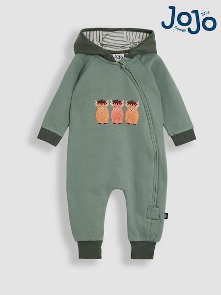 JoJo Maman Bébé Green Appliqué Hooded All in One (W25174) | €36.50 - €38