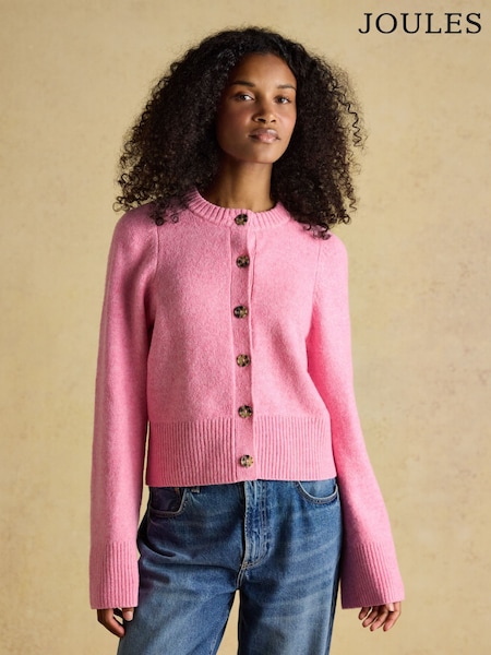 Rosa - Joules Relaxed Knitted Round Neck Button Through Cardigan (W25267) | kr770