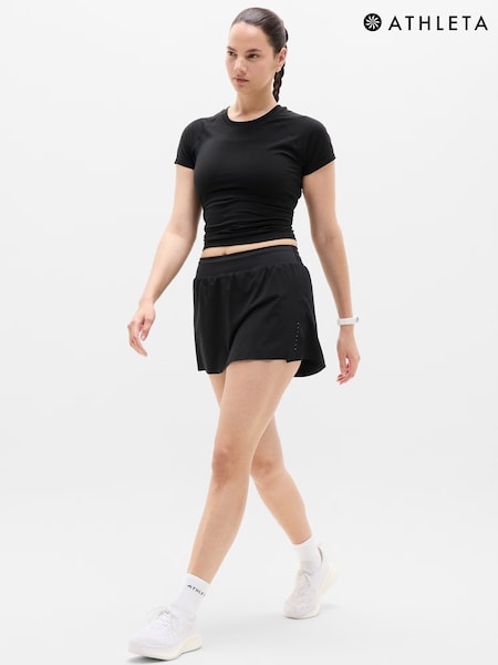 Athleta Black Fast Route Mid Rise Run Shorts (W25296) | €75