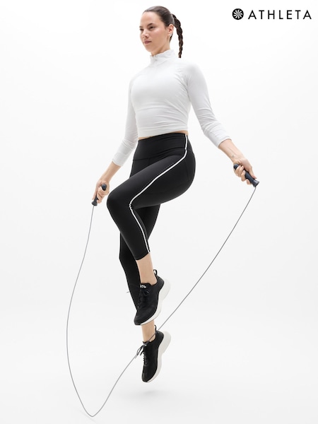 Athleta Black/White Interval Stash High Rise 7/8 Leggings (W25303) | €86
